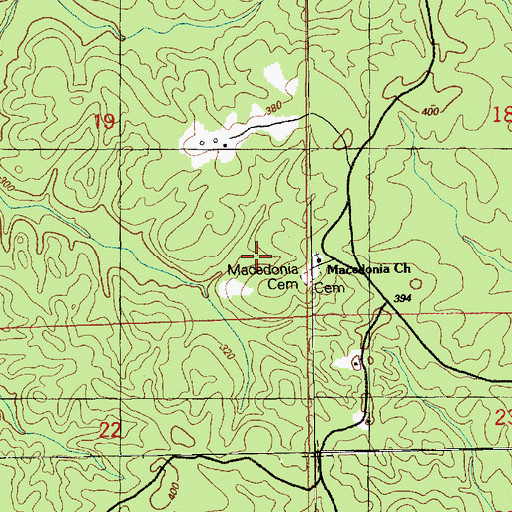 Topographic Map of Macedonia Church, MS