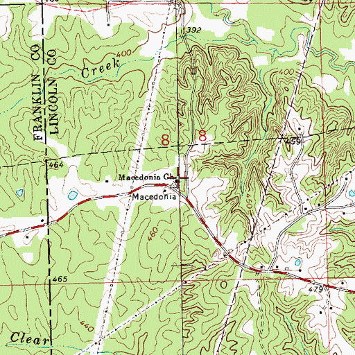 Topographic Map of Macedonia Church, MS