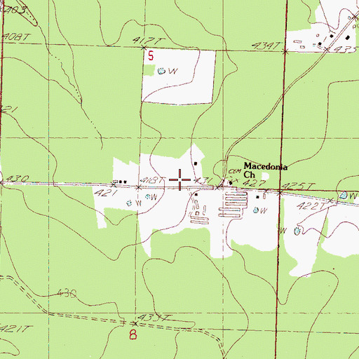 Topographic Map of Macedonia Church, MS