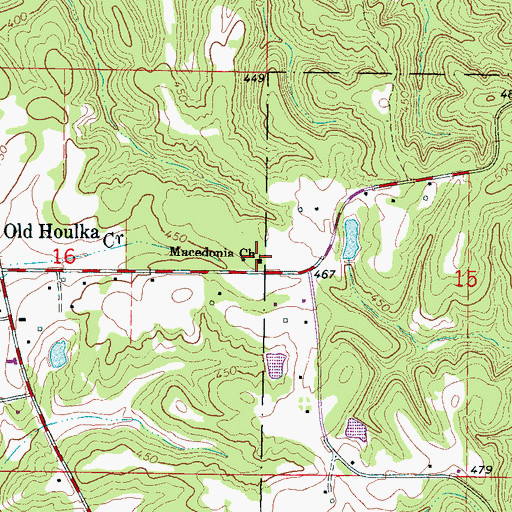 Topographic Map of Macedonia Church, MS