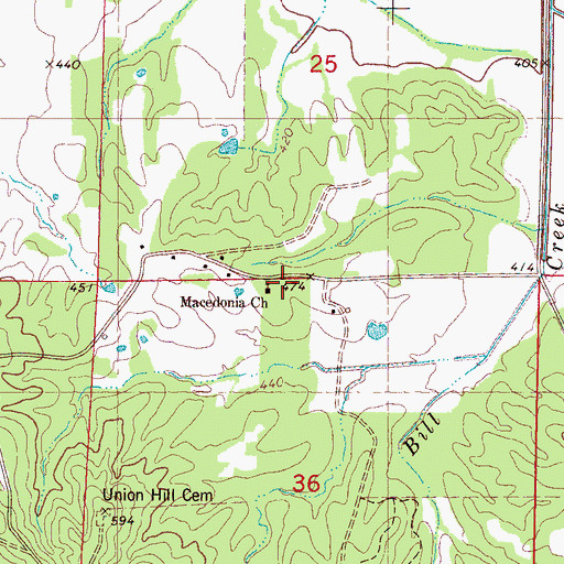 Topographic Map of Macedonia Church, MS