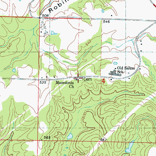Topographic Map of Macedonia Church, MS