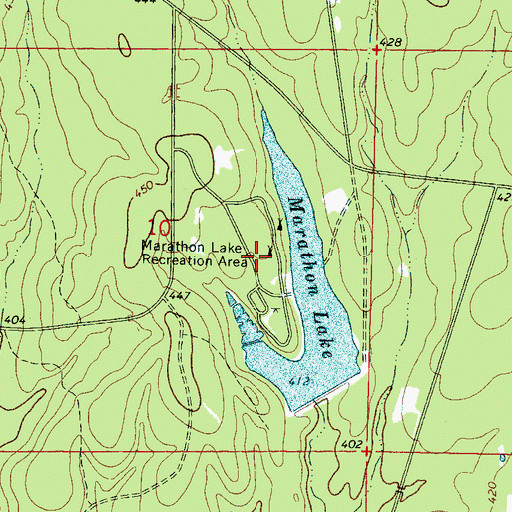 Topographic Map of Marathon Lake Recreation Area, MS