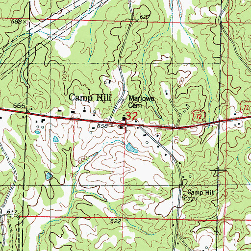 Topographic Map of Marlow Church, MS