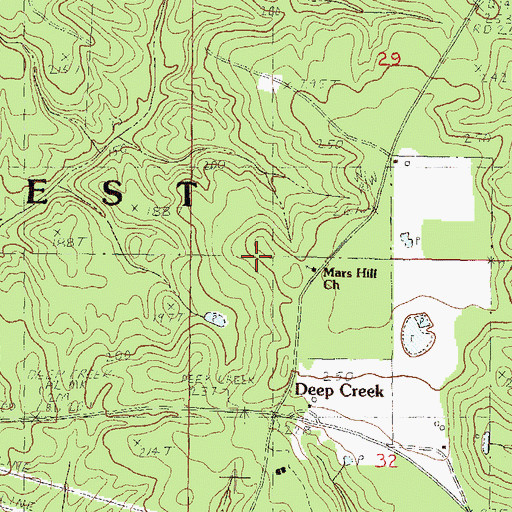 Topographic Map of Mars Hill Church, MS