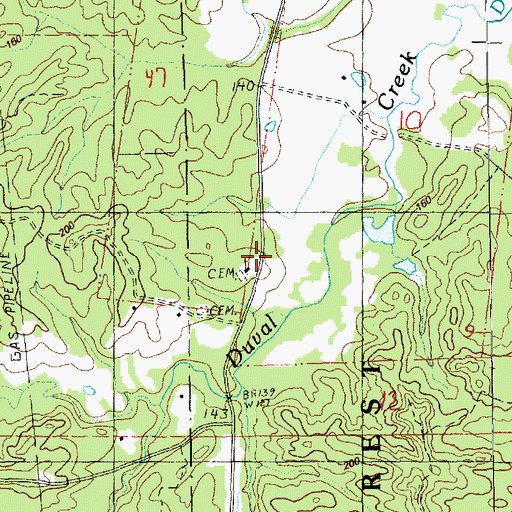 Topographic Map of Mars Hill Church, MS