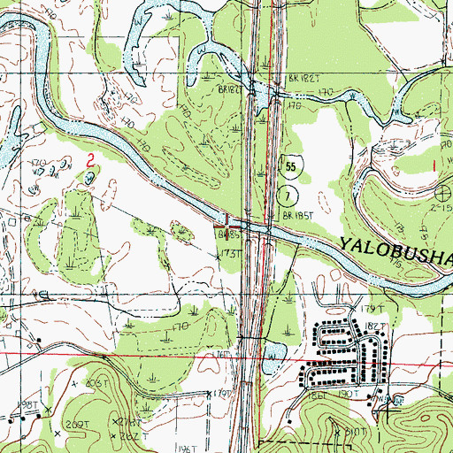 Topographic Map of Martin Creek, MS