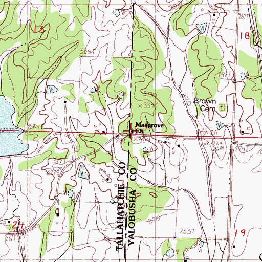 Topographic Map of Masgrove School, MS