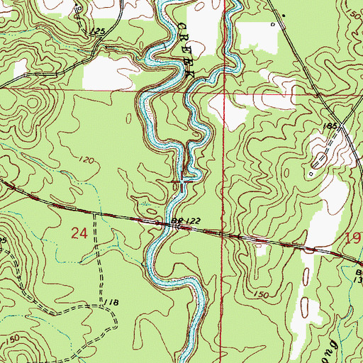 Topographic Map of Mason Creek, MS