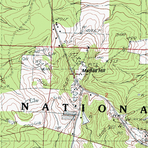 Topographic Map of Mathes Hill, MS