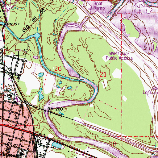 Topographic Map of Mattubby Creek, MS