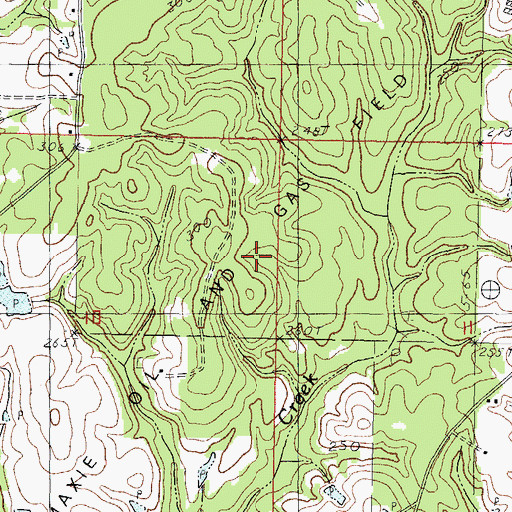 Topographic Map of Maxie Oil and Gas Field, MS