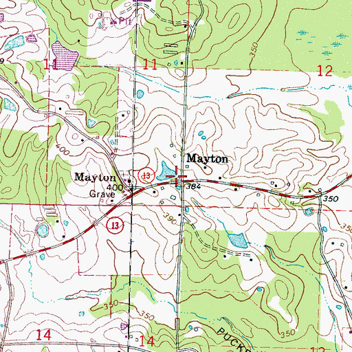 Topographic Map of Mayton, MS
