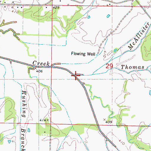 Topographic Map of McAllister Creek, MS