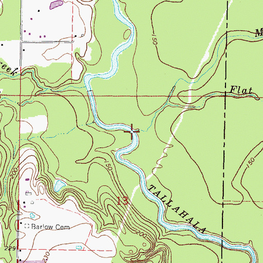 Topographic Map of McComb Branch, MS