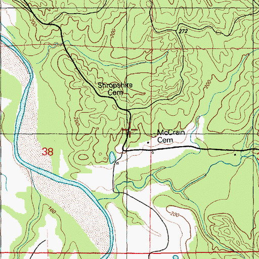 Topographic Map of McCrain Cemetery, MS