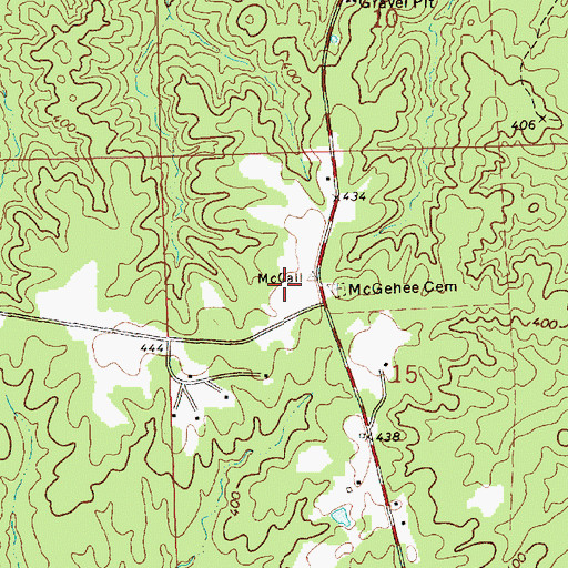 Topographic Map of McGehee Cemetery, MS