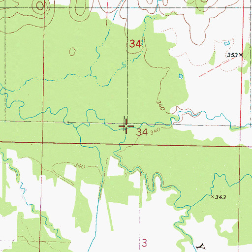 Topographic Map of McGlawin Creek, MS