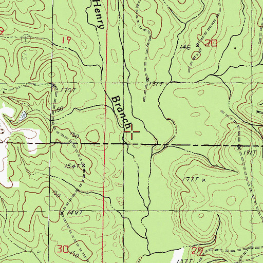 Topographic Map of McHenry Branch, MS