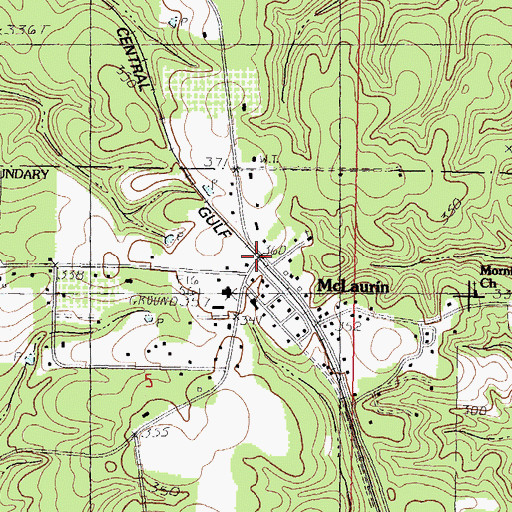 Topographic Map of McLaurin, MS
