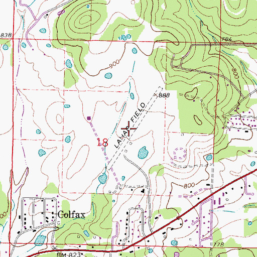 Topographic Map of Lahar Field (historical), AR