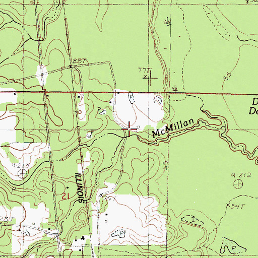 Topographic Map of McLeod Branch, MS