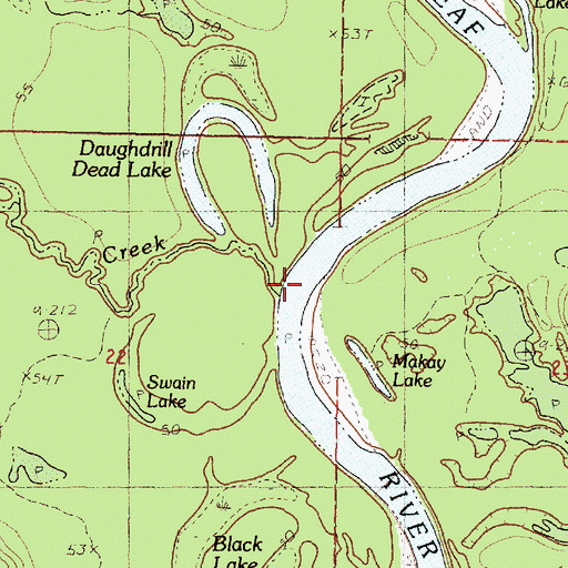 Topographic Map of McMillan Creek, MS