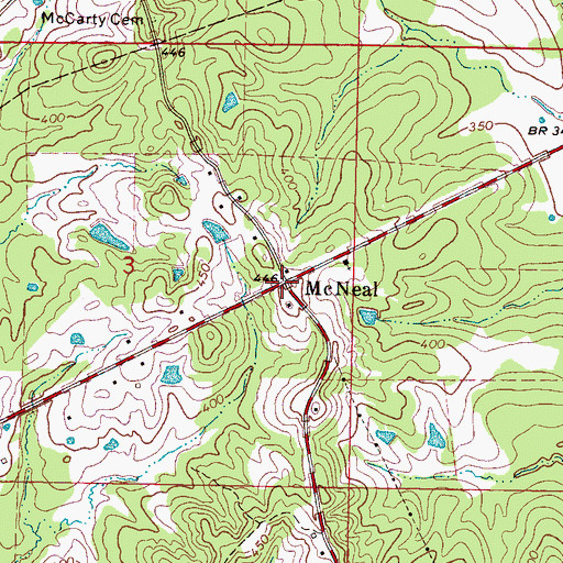 Topographic Map of McNeal, MS