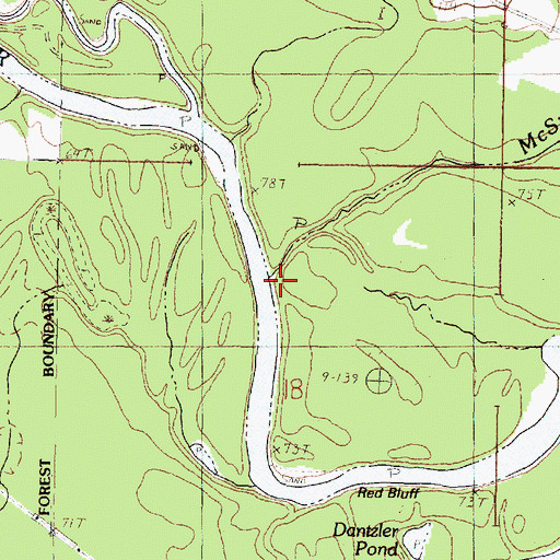 Topographic Map of McSwain Branch, MS