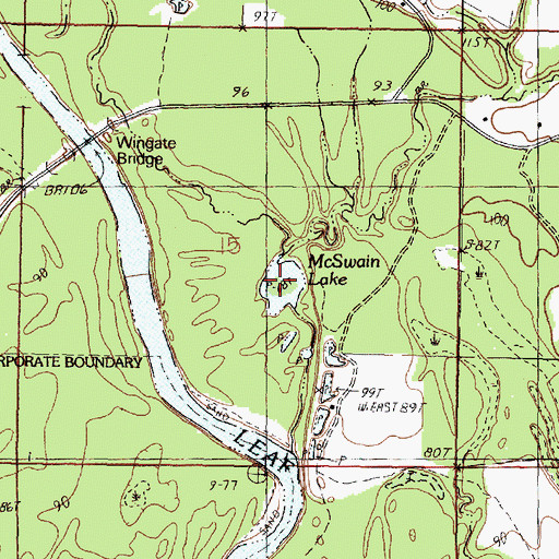 Topographic Map of McSwain Lake, MS