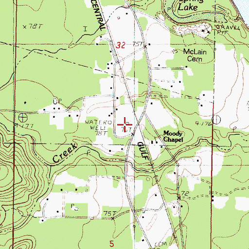 Topographic Map of McSwain School, MS