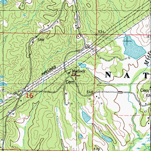 Topographic Map of Medlock Church, MS