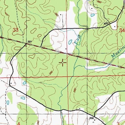 Topographic Map of Meetinghouse Branch, MS