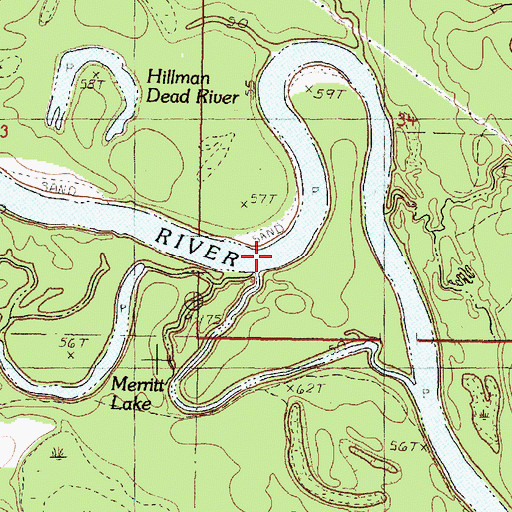 Topographic Map of Merritt Creek, MS