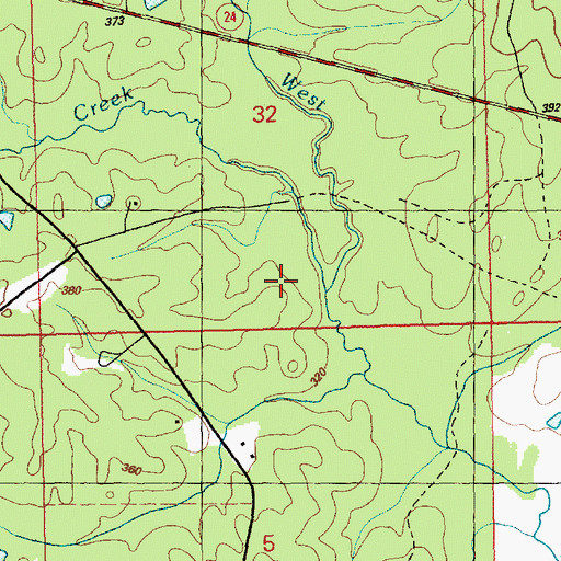 Topographic Map of Merwin Creek, MS