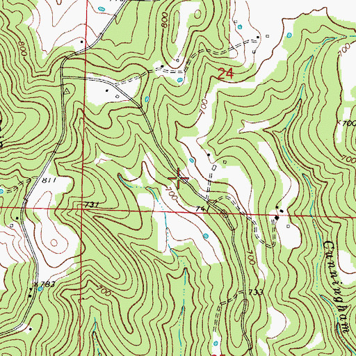 Topographic Map of Laytonville (historical), AR