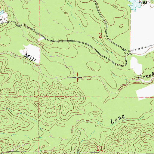 Topographic Map of Mile Creek, MS