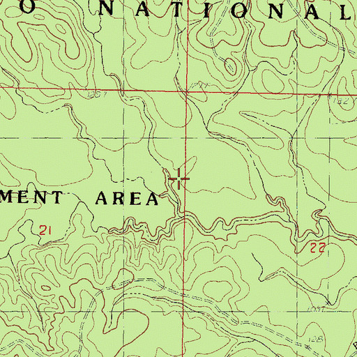 Topographic Map of Mill Creek, MS