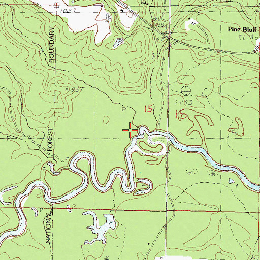 Topographic Map of Mill Creek, MS