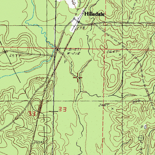 Topographic Map of Mill Creek, MS