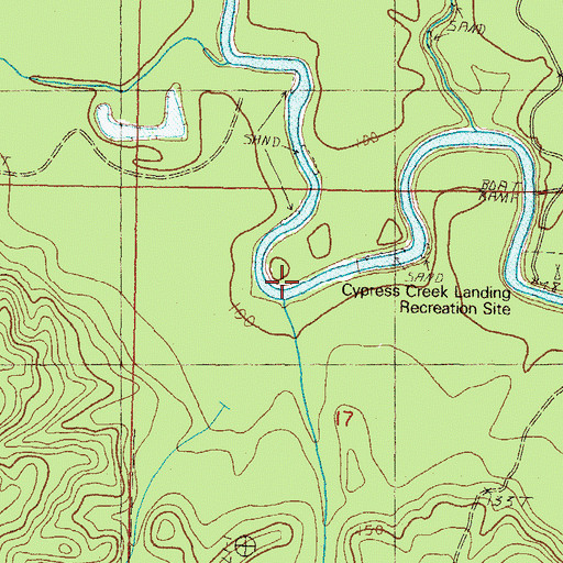 Topographic Map of Mill Creek, MS