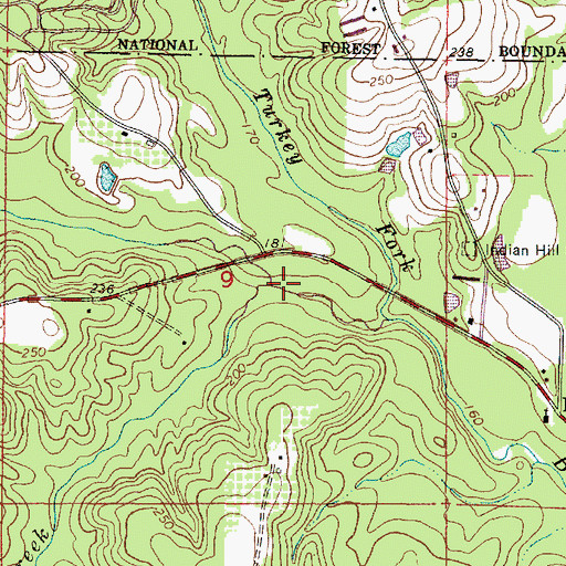 Topographic Map of Mill Creek, MS
