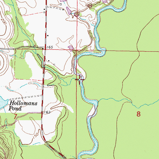 Topographic Map of Mill Creek, MS
