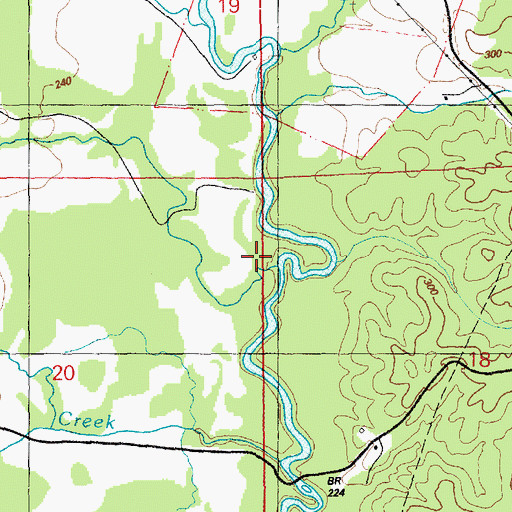 Topographic Map of Mill Creek, MS