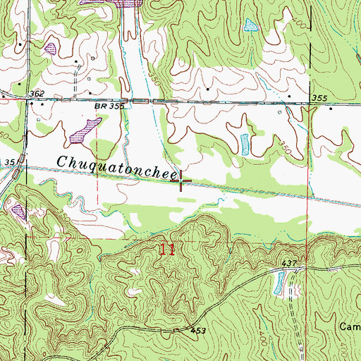 Topographic Map of Mill Creek, MS