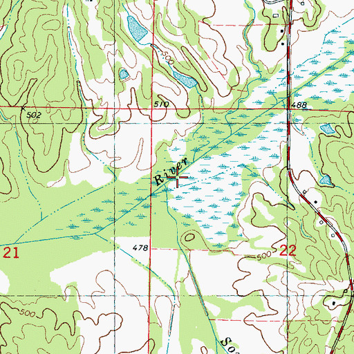 Topographic Map of Miller Branch, MS