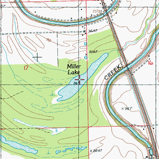 Topographic Map of Miller Lake, MS