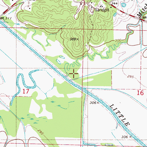 Topographic Map of Mitchell Creek, MS