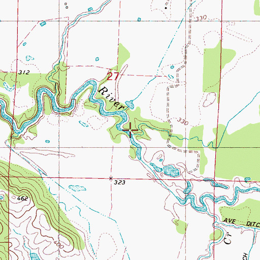 Topographic Map of Monroe Branch, MS