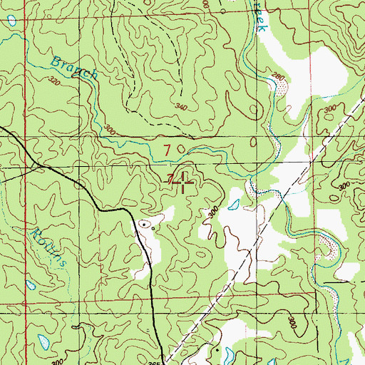 Topographic Map of Moore Branch, MS